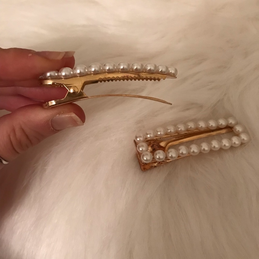Set of 2 Pearl Hair Barrette Clip - Picture 6 of 7
